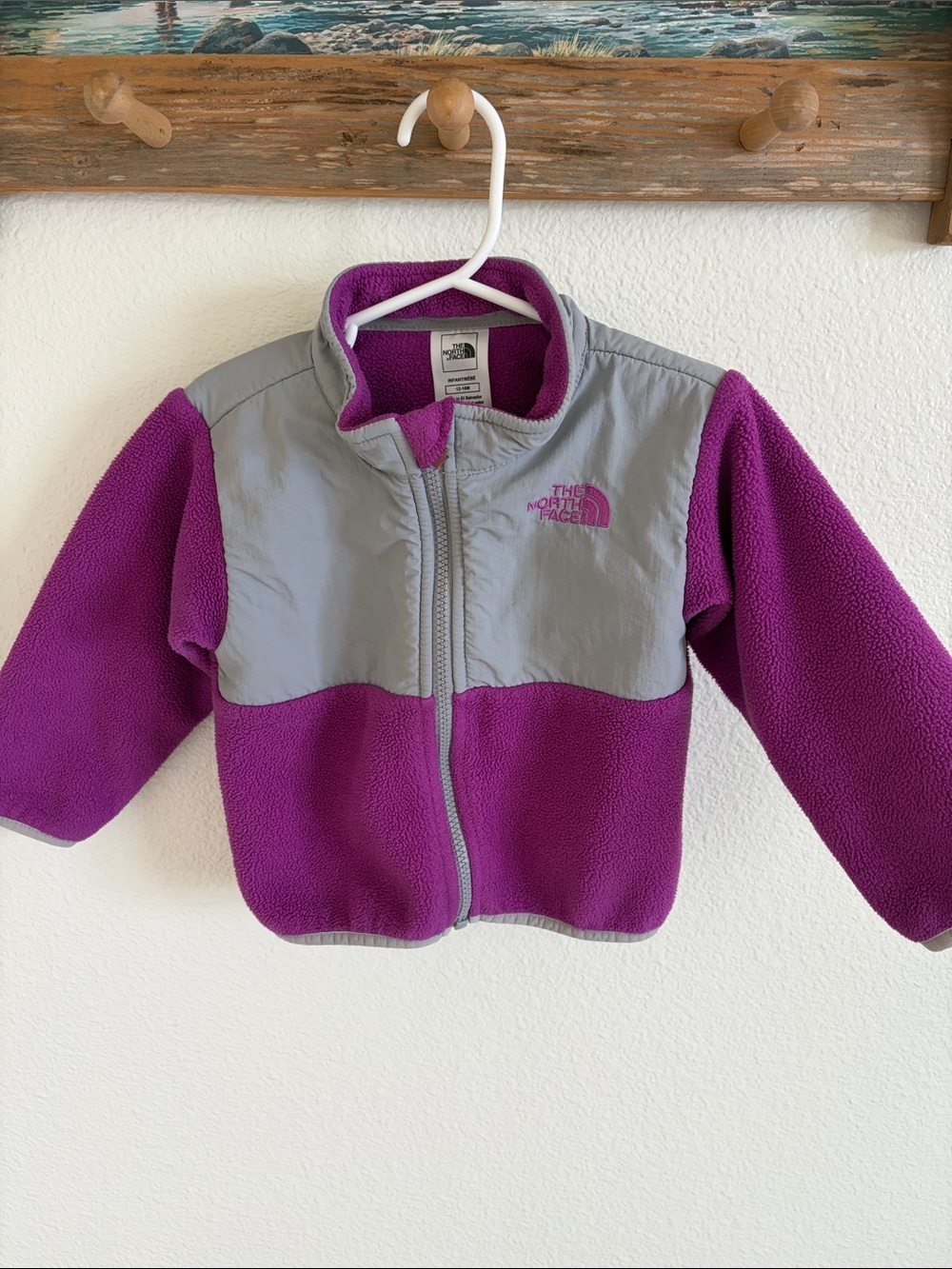 12-18m The North Face Purple and Gray Fleece Jacket